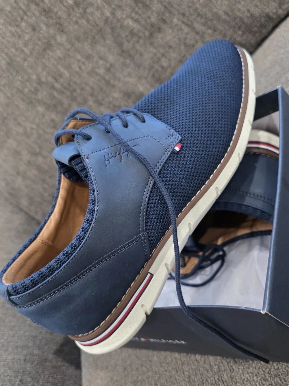 Tommy Hilfiger Men’s Navy Knit Casual Derby Shoes
